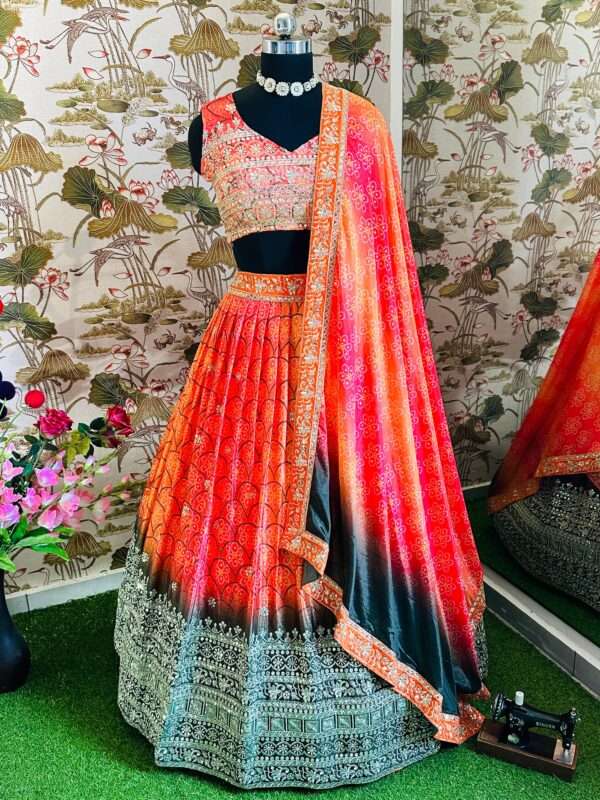 Stunning Chinnon Silk Lehenga Choli