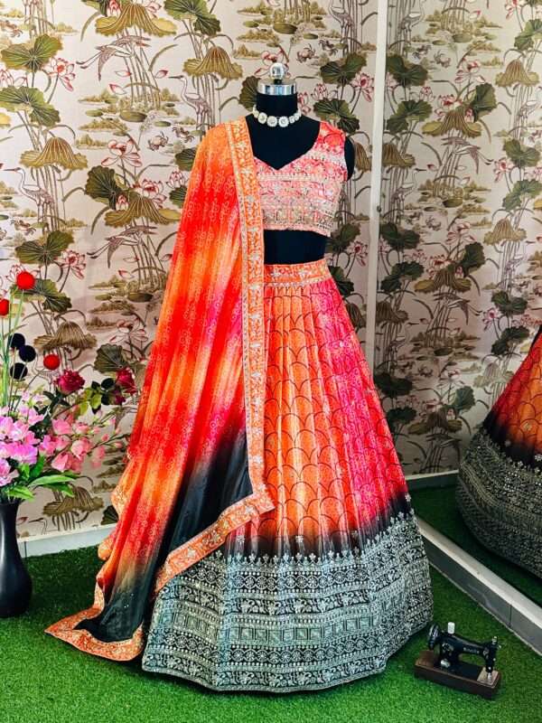 Stunning Chinnon Silk Lehenga Choli - Image 5