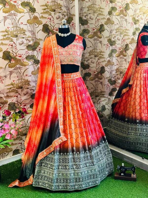 Stunning Chinnon Silk Lehenga Choli - Image 4