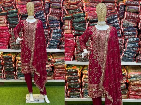 Red Georgette Kurti - Image 5