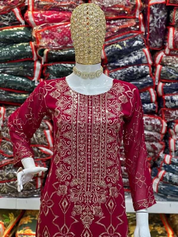 Red Georgette Kurti - Image 4