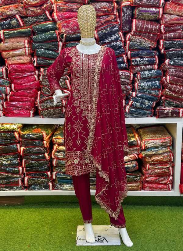 Red Georgette Kurti