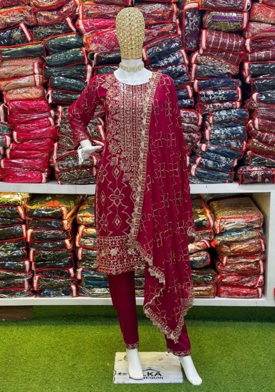 Red Georgette Kurti