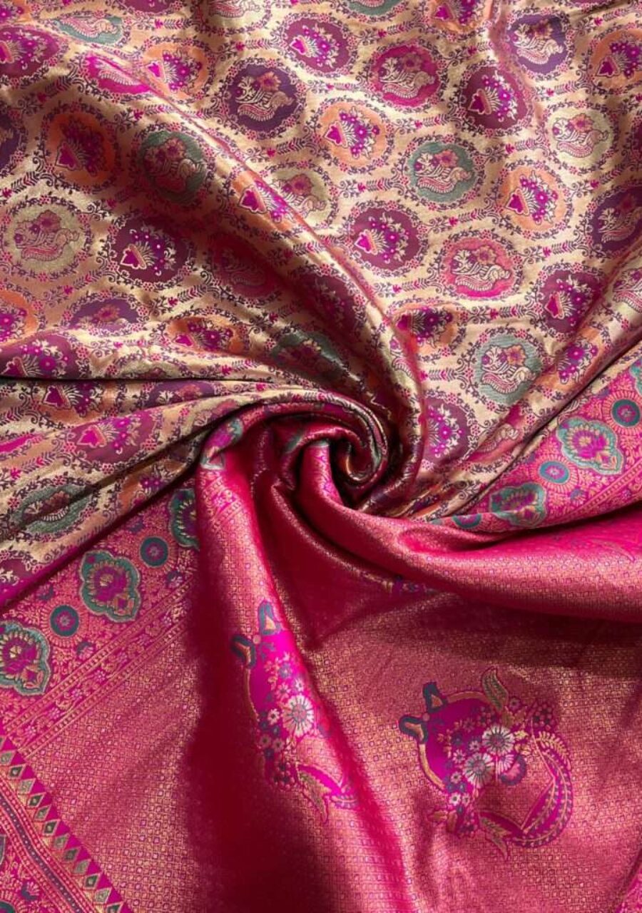 Pink Banarasi Silk Saree