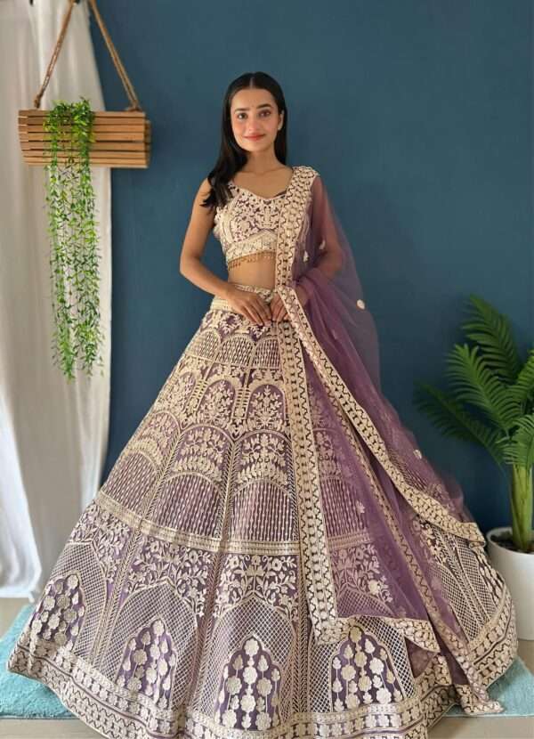 Special Sequence Work Georgette Lehenga