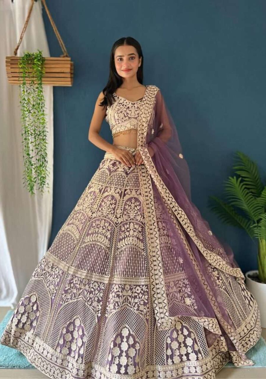 Special Sequence Work Georgette Lehenga