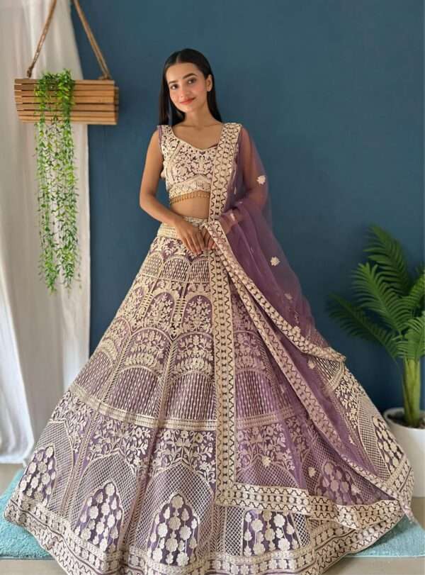 Special Sequence Work Georgette Lehenga - Image 2