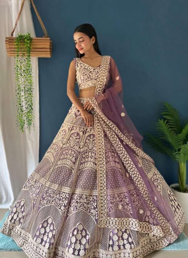 Special Sequence Work Georgette Lehenga - Image 3