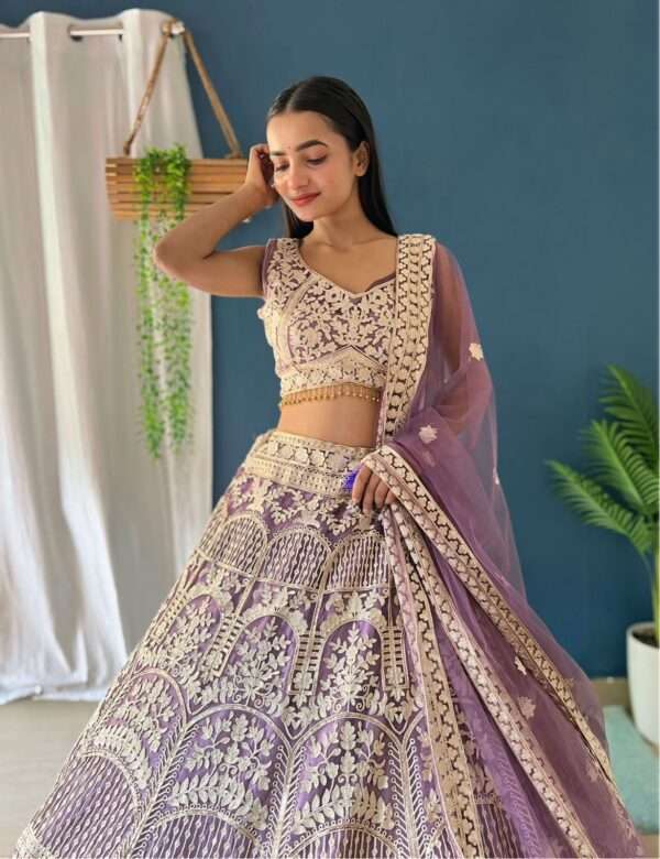 Special Sequence Work Georgette Lehenga - Image 4