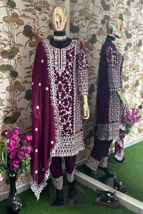 Elegant Maroon Indian Georgette Kurti