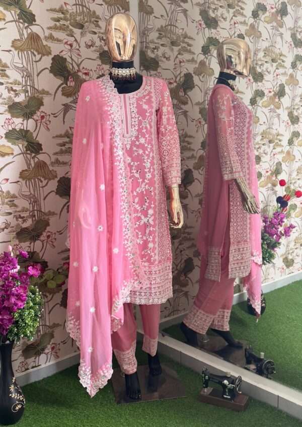 Elegant Pink Indian Georgette Kurti