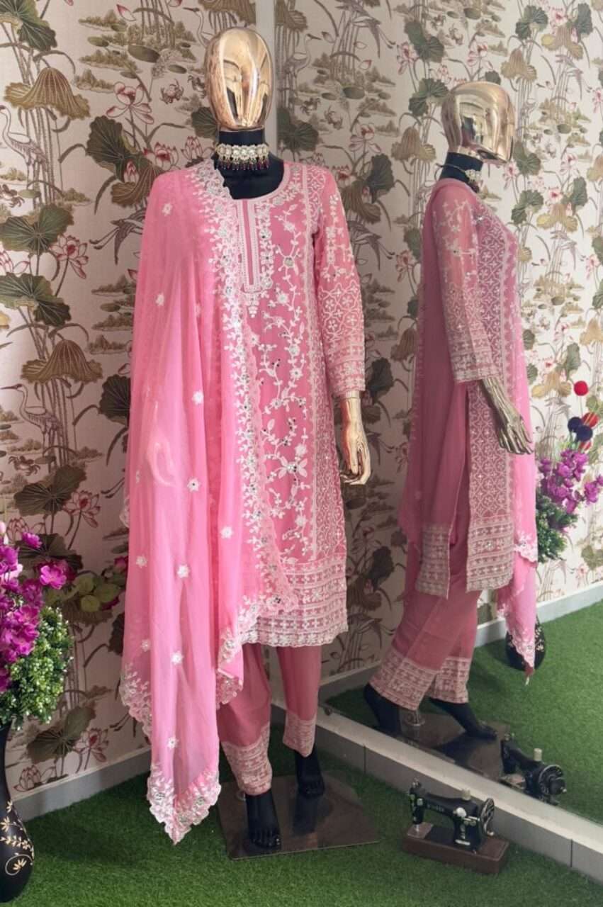 Elegant Pink Indian Georgette Kurti