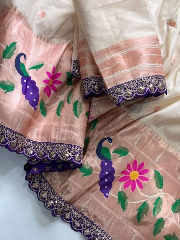 Banarasi saree with Paithani Pallu - Image 3