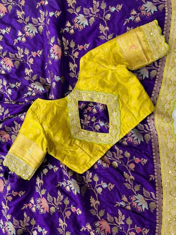 Double Embroidery Banarasi Saree - Image 2