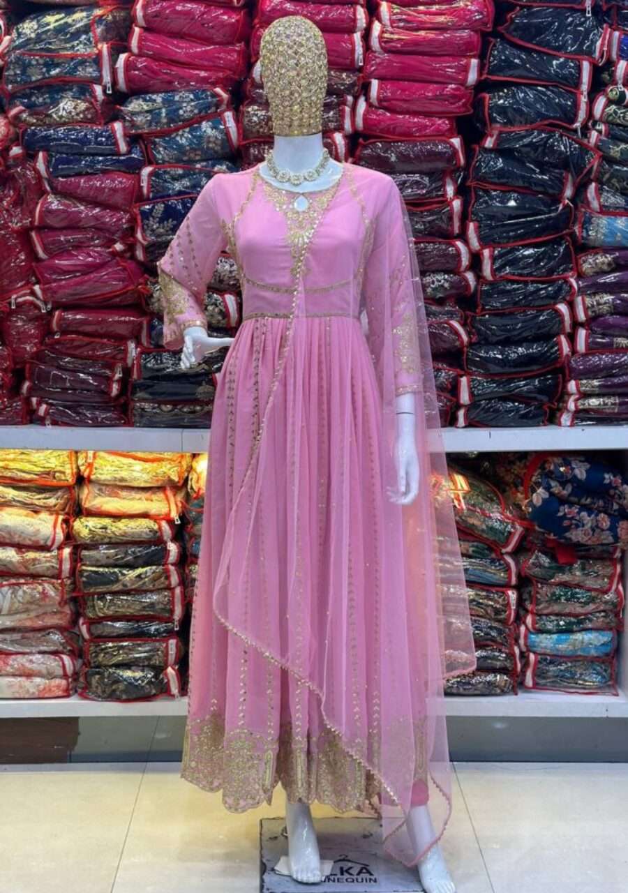 Elegant Pink Georgette Kurti