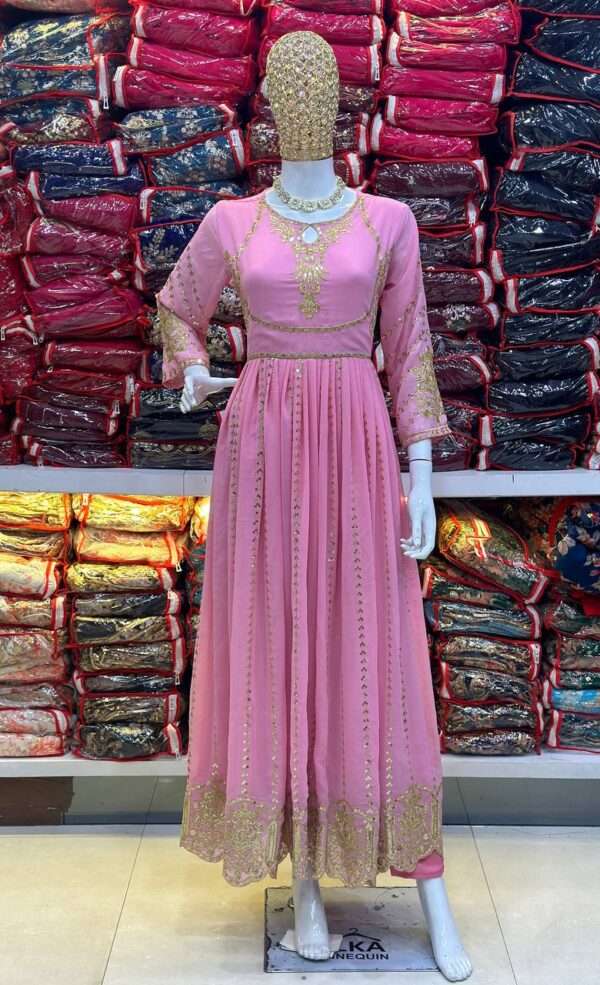 Elegant Pink Georgette Kurti - Image 4