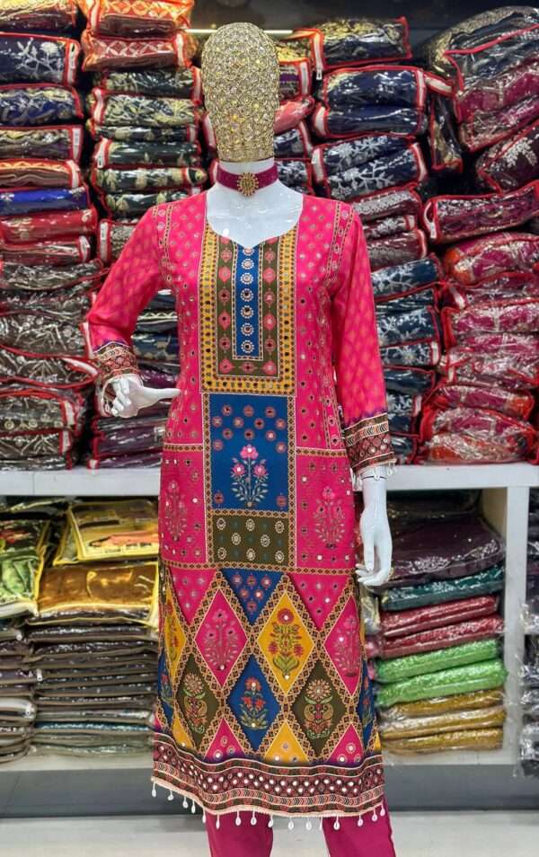 Elegant 3Pc Maslin Kurti - Image 4