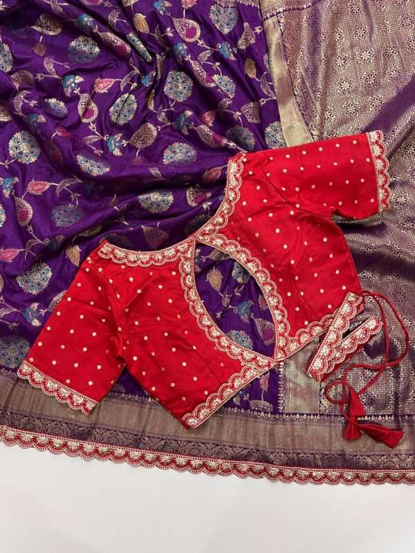 Pure Banarasi Pattu Saree - Image 6