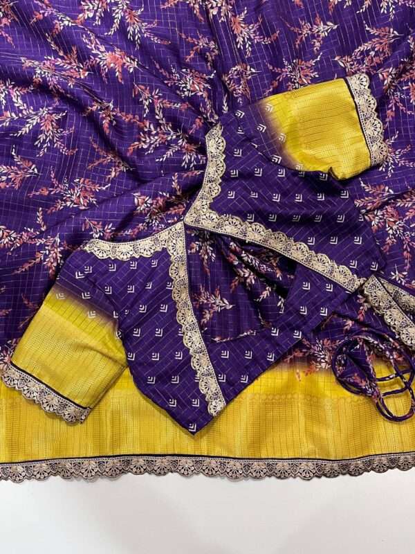 Soft silk saree having chex design