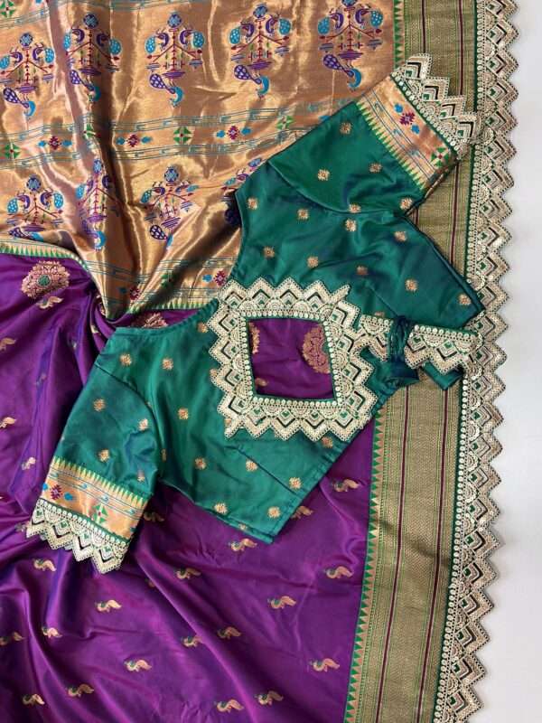 Purple Banarasi Silk saree - Image 2