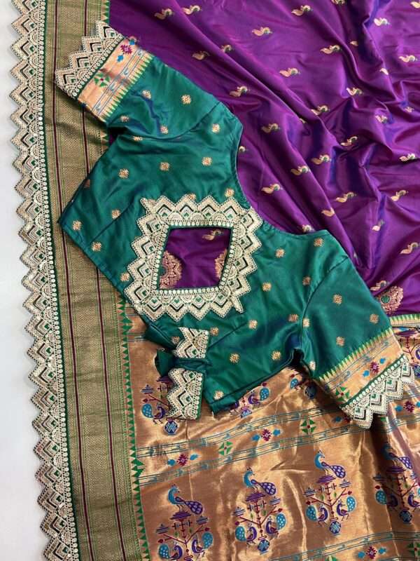 Purple Banarasi Silk saree - Image 4