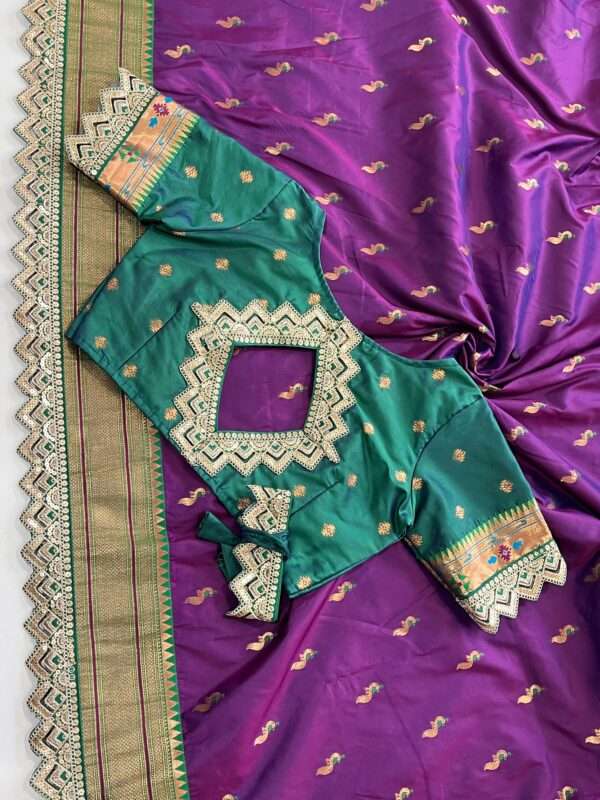 Purple Banarasi Silk saree - Image 5