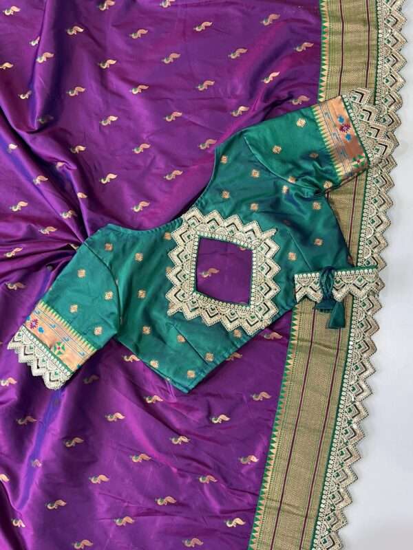 Purple Banarasi Silk saree - Image 6