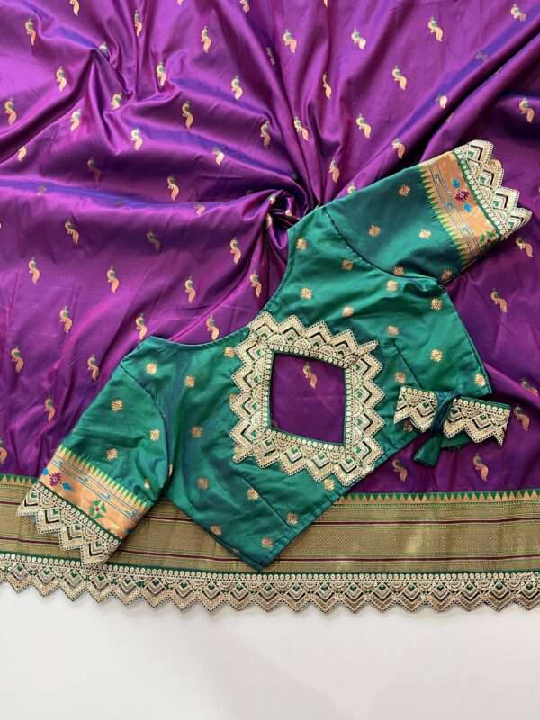 Purple Banarasi Silk saree - Image 7