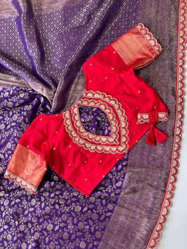 Jaal Weaving Banarasi saree - Image 6