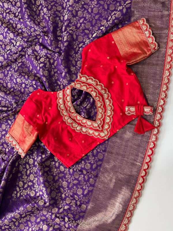 Jaal Weaving Banarasi saree - Image 2