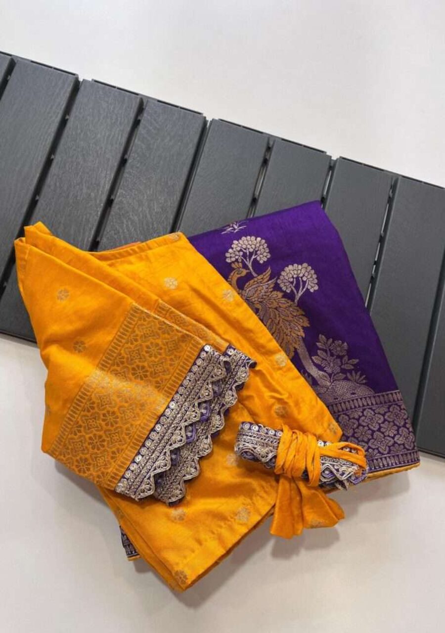 Ethnic Flower Weaving Banarasi saree