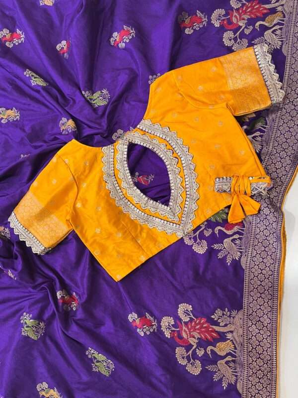 Ethnic Flower Weaving Banarasi saree - Image 4